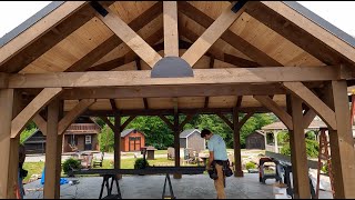 Incredible Timber Frame Pavilion Build Start to Finish [upl. by Saiff308]