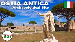 Ostia Antica  Ancient Roman Ruins  4K Walking Tour 60fps with Captions [upl. by Fax64]