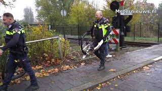 Fiets doormidden na trein ongeval Groningen [upl. by Ecydnac]