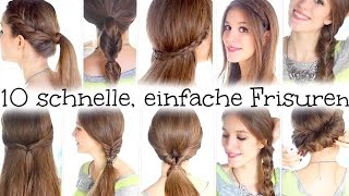 10 schnelle und einfache Frisuren  für Schule Uni Arbeit [upl. by Belamy881]