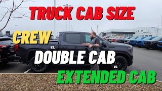 Truck cab sizes Crew vs Double cab vs Extended cab What is the difference [upl. by Elyl]