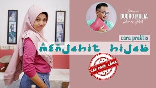 Cara Praktis MENJAHIT HIJAB gak pake lama [upl. by Berrie]