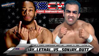 Jay Lethal vs Sonjay Dutt  Stars amp Stripes Championship Wrestling January 31 2004 [upl. by Adnamahs]