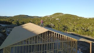 Building A Shop  Trusses and Patio [upl. by Aisiat]