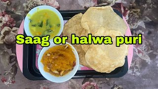 Saag or halwa puri recipe [upl. by Enayr372]