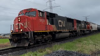 SD75i Dual CN train A435 cruising by maneswood 532024 [upl. by Adnohsal]