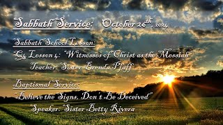 quotBelieve the Signs Dont Be Deceivedquot Sister Betty  Woodbury SDA Church Sabbath Service 102624 [upl. by Emiaj]