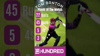 Tom Banton  The Hundred  Player of the match  Cricket [upl. by Senecal147]