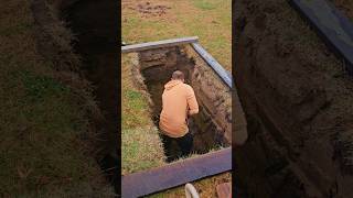 Safely Setting a 2200 pound Burial Vault gravesite cemetery burialvault funeral grave burial [upl. by Partridge]