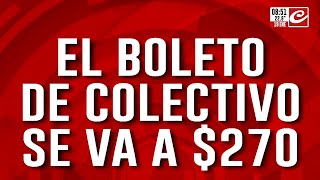 Es oficial el boleto de colectivo costará 270 a partir de febrero [upl. by Prady94]