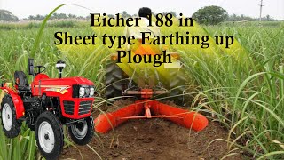 Eicher 188 in Sheet type Earthing up Plough [upl. by Essej63]