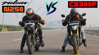 Honda CB300F vs Bajaj Pulsar N250 Drag Race [upl. by Hairam]