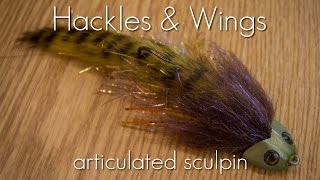 Fly Tying Articulated Sculpin  Hackles amp Wings [upl. by Blainey]