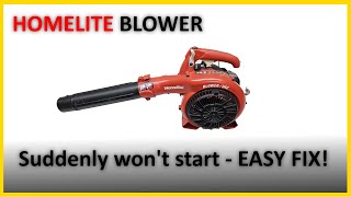 Homelite blower ONLY RUNS ON CHOKE  EASY DIY [upl. by Kiele769]