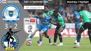 Peterborough United 32 Bristol Rovers Matchday 7 202425 EFL League One Highlight [upl. by Nickolaus541]