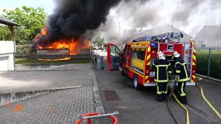 Feu de cabane de jardin à Vogelgrun [upl. by Vial]