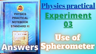 Use of spherometer class 11 physics practical experiment 3 answers [upl. by Meredeth]