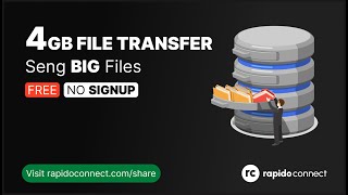 How to send large files  4GB  No SignUp  rapidoconnectcomshare [upl. by Rush]