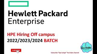 HPE hiring for 2022 2023 2024 batch offcampus offcampusrecruitment freshersjobs softwareengin [upl. by Leilani499]