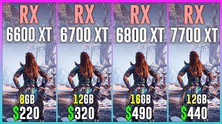 RX 6600 XT vs RX 6700 XT vs RX 6800 XT vs RX 7700 XT  Test in 12 Games [upl. by Naihtniroc]