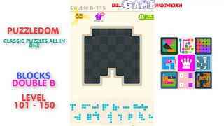 Puzzledom  Blocks Double B Level 101  150  Walkthrough [upl. by Anelad]