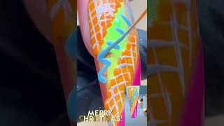 Blue Pink Coffin Nail Shape  Christmas Decoration  Christmas Nail Art Designs 2024 MDNailArtPro [upl. by Dleifniw]