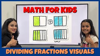 Dividing Fractions Using Visuals  Mental Math [upl. by Eilyah]