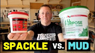 SPACKLE Vs DRYWALL MUDJOINT COMPOUND Whats the Difference When Should You Use Them [upl. by Dovev]