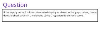 If the supply curve S is linear downward sloping as shown in the graph below then a demand shock [upl. by Aisad]