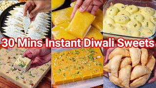 30 Mins Instant Diwali Sweets Recipe 2023  Anyone Can Cook Festival Sweets  Deepavali Desserts [upl. by Ecirtahs474]