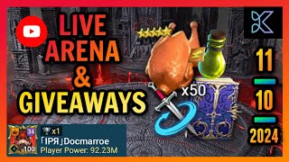 Raid Shadow Legends  Live Arena  IPR DocMarroe  GiveAway Sunday too [upl. by Fu]