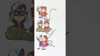 Gravity Falls Dipper and Mabel line matching puzzle shorts viral art mabel [upl. by Agemo]