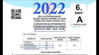 6 Sınıf 2022 yılı bursluluk Sınavı Fen Bilimleri Soru Çözümleri [upl. by Ealasaid]