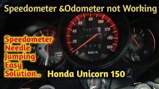 Honda Unicorn 150 Speedometer and odometer not working problem  speedometer needle jumping problem [upl. by Luciano343]