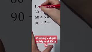 DIVIDING 2 DIGITS MULTIPLE OF 10 BY 5 [upl. by Issim940]