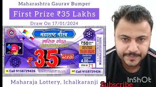 📣2024 New Year lottery  Maharashtra Gaurav Bumper Lottery  Result Draw on 17012024 lottery [upl. by Idner]