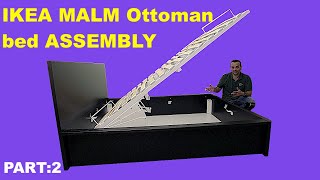 IKEA MALM Ottoman Double Bed Assembly instructions Part 2 [upl. by Noelc]