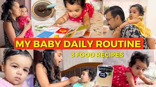 6 Month Baby Full Day Routine  3 Baby Food Recipes Play Time Daily Routine [upl. by Narbig390]