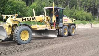 HBM BG190H4 Grader pushing some gravel [upl. by Huai]