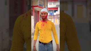 Happy holi 🎨  aaj holi hai ya diwali 🪔  😅shorts holi youtubeshorts short [upl. by Kcajyllib]