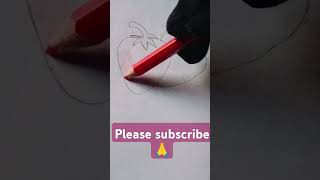 Easy Strawberry Drawing How to Draw Strawberry shorts youtubevideo [upl. by Mareah544]