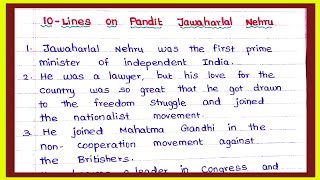 Pandit Jawaharlal Nehru essay in 10 lines  JSJ JESY EDUCATION [upl. by Dasha433]