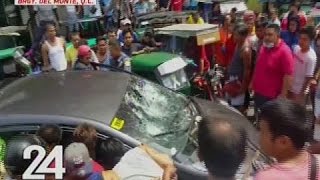 24 Oras Driver ng kotse hinabol at pinagbabato matapos takasan ang mga nabangga niya [upl. by Reamy]