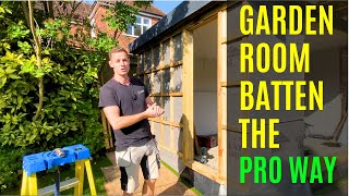 PART 9 HOW TO BATTEN THE GARDEN ROOM FOR CLADDING AND AIR VENTILATION [upl. by Ashley]