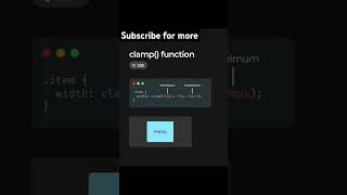 Clamp function in css 👈🏻shorts youtube trending viral reels htmlcss webdesign trendingvideo [upl. by Salinas958]