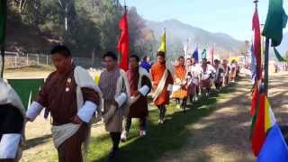 Bhutan National Day Celebration Chipdrel precession at Punakha [upl. by Eirot]