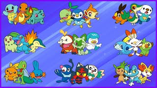 ALL POKEMON STARTER FROM EVERY REGION [upl. by Arot]