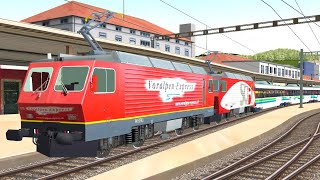 Open Rails SBBSOB VoralpenExpress im Tessin [upl. by Bixler]