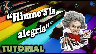 HIMNO A LA ALEGRIA Piano tutorial fácil con notas Canción fácil [upl. by Warenne]