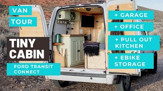 Cozy Cabin Vibes in this TINY Van  Ford Transit Connect DIY Conversion Van Tour [upl. by Kristie891]